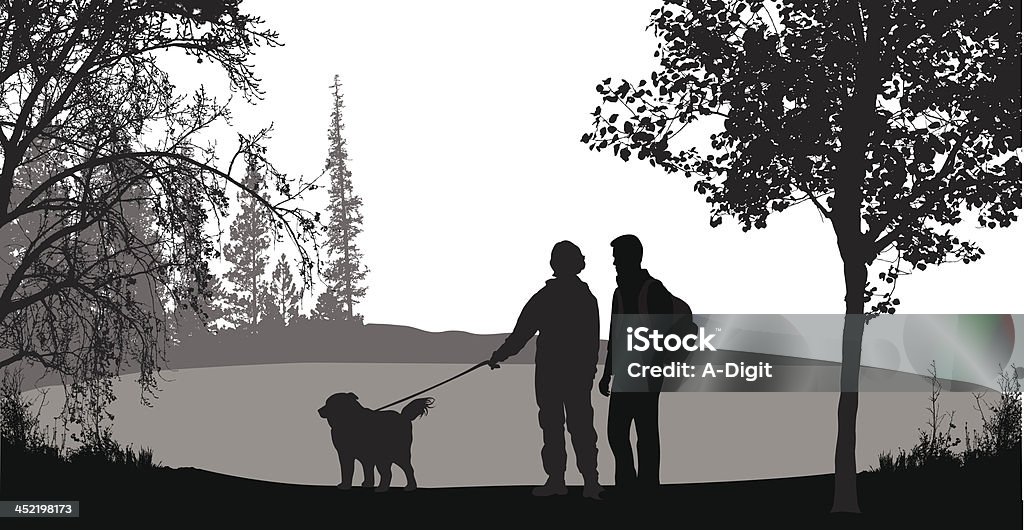 Walking The Dog A-Digit  Black Color stock vector