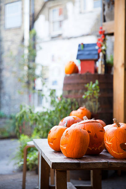 istock Halloween pumpkins in a patio 452199895