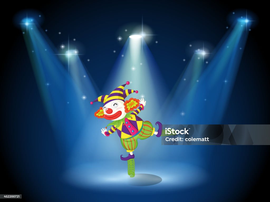 Bühne mit einem lustigen clown - Lizenzfrei Bildkomposition und Technik Vektorgrafik