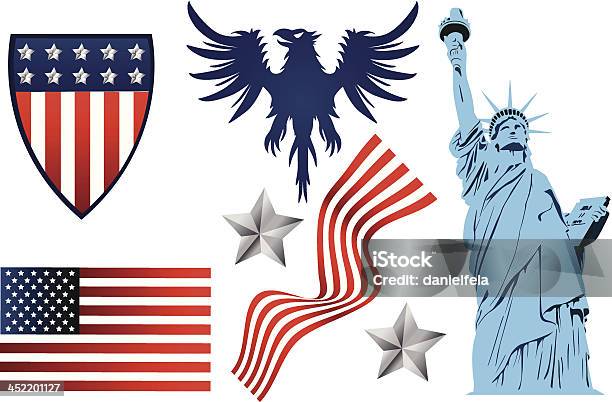 Símbolos Da América - Arte vetorial de stock e mais imagens de Estátua da Liberdade - Cidade De Nova Iorque - Estátua da Liberdade - Cidade De Nova Iorque, Réplica da Estátua da Liberdade - Las Vegas, Réplica da Estátua da Liberdade - Odaiba
