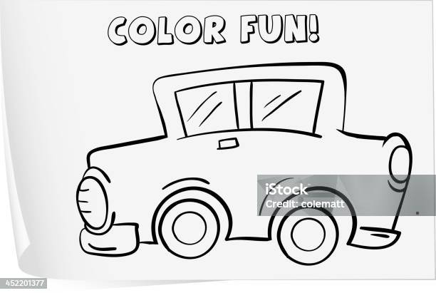 Coloring Worksheet Stock Illustration - Download Image Now - Activity, Car, Child