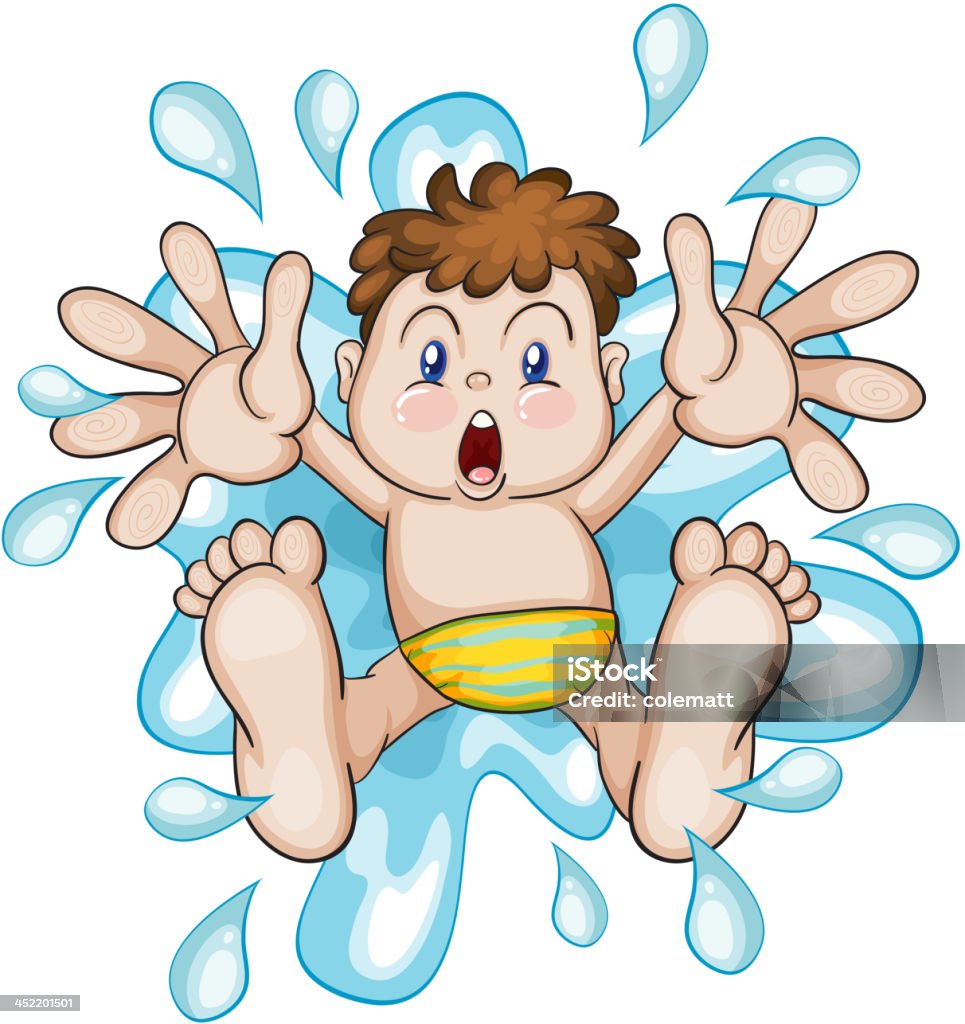 ฺBoy in acqua - arte vettoriale royalty-free di Adulto