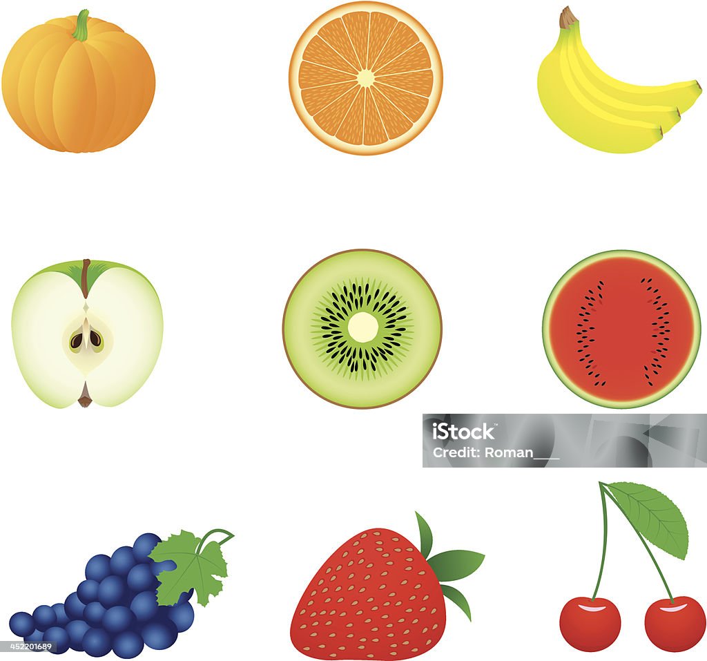 Icone di frutta - arte vettoriale royalty-free di Frutto Kiwi