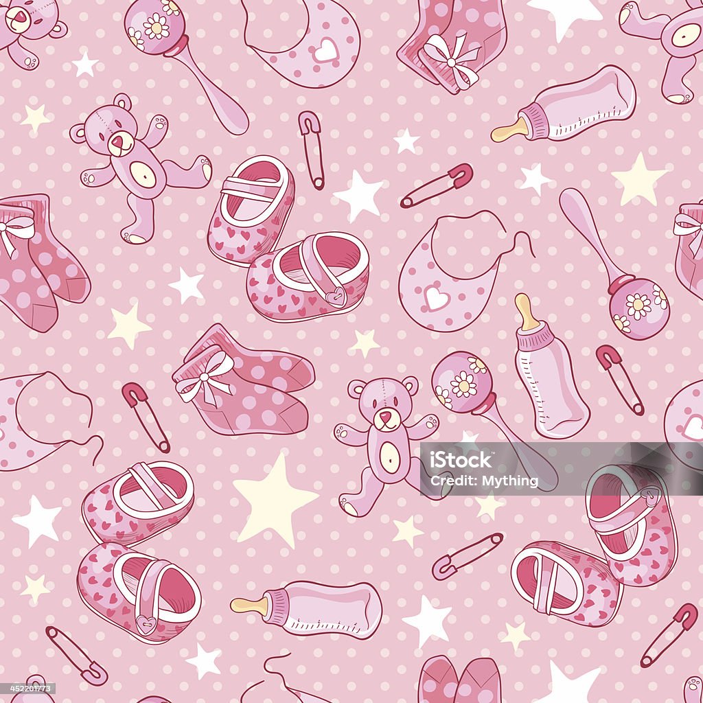 baby Mädchen Nahtlose Muster - Lizenzfrei Baby Vektorgrafik