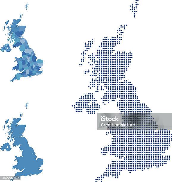 Ilustración de Mapa De Reino Unido y más Vectores Libres de Derechos de Reino Unido - Reino Unido, Mapa, Con lunares