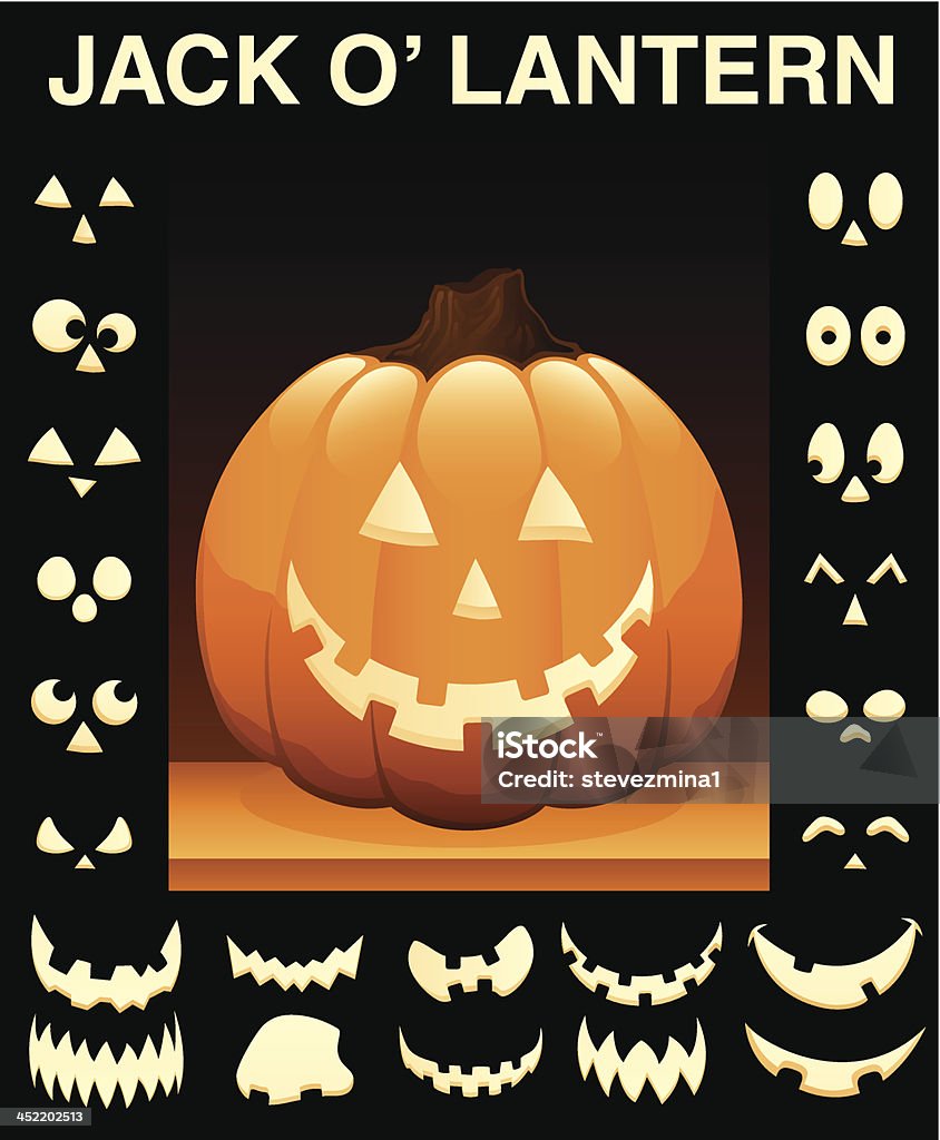 Alegre Halloween calabaza linterna de Halloween Vector ilustración - arte vectorial de Agricultura libre de derechos