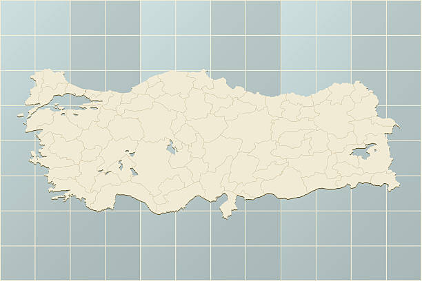 Turkey retro map vector art illustration