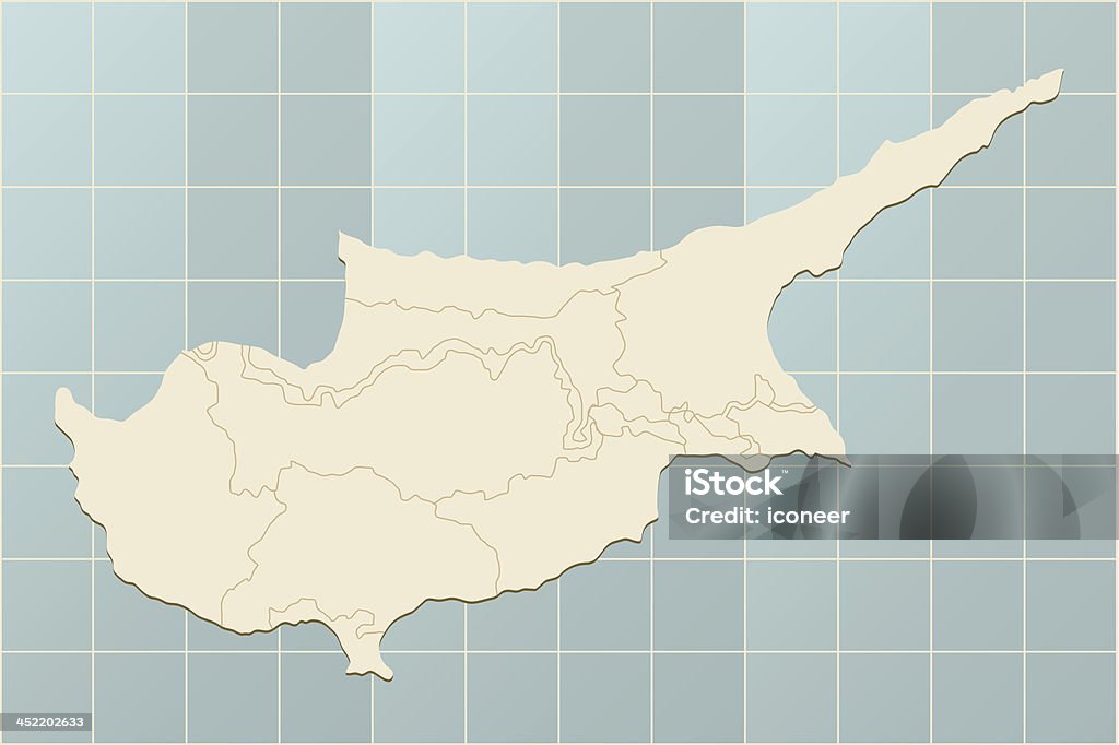 Chipre mapa beige - arte vectorial de Mapa libre de derechos