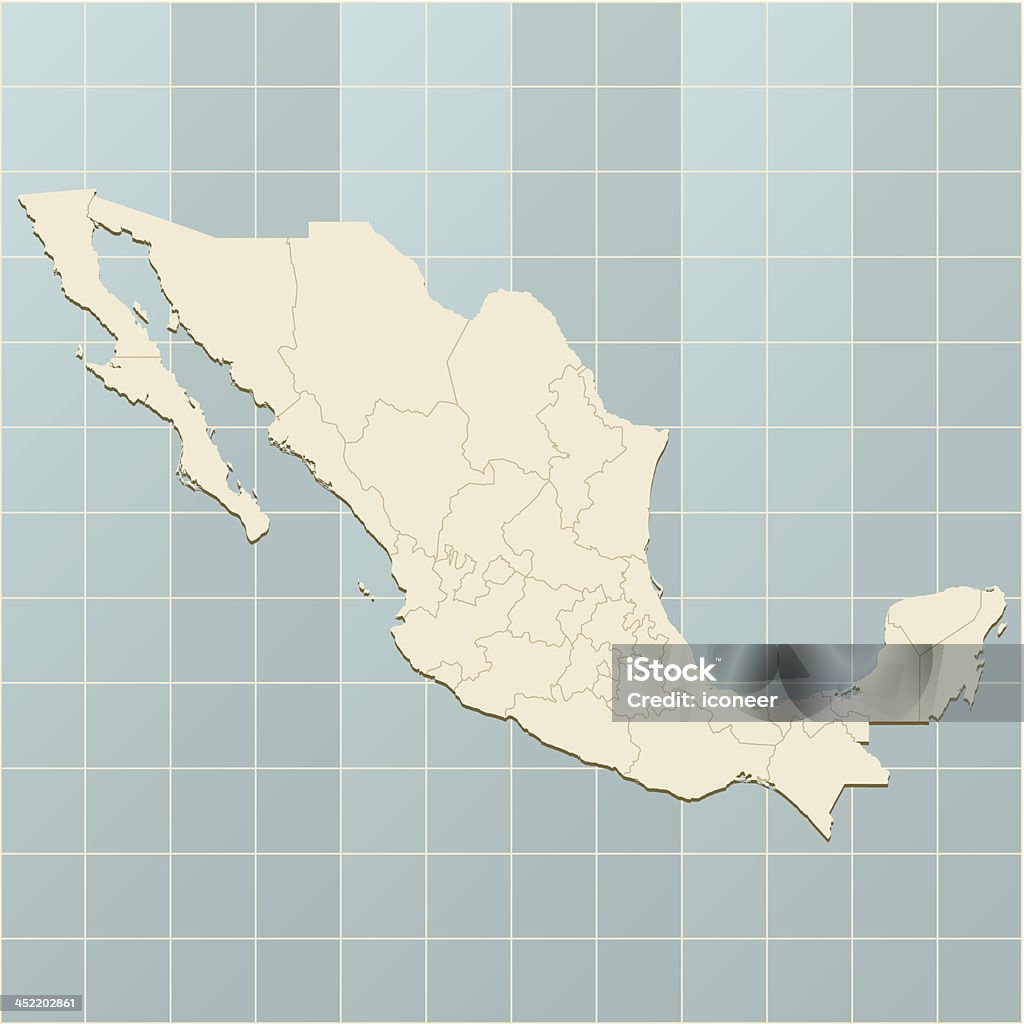 Retrô Mapa do México - Vetor de América Latina royalty-free