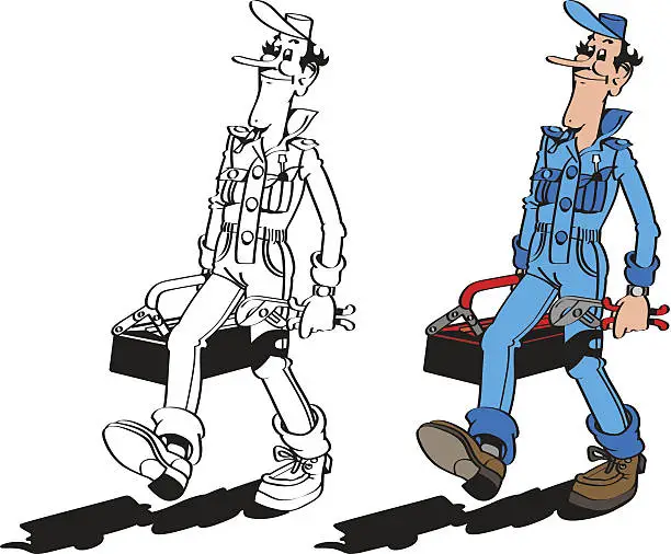 Vector illustration of Repairman