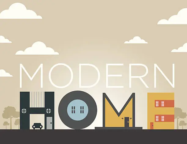 Vector illustration of Home Type Illustration