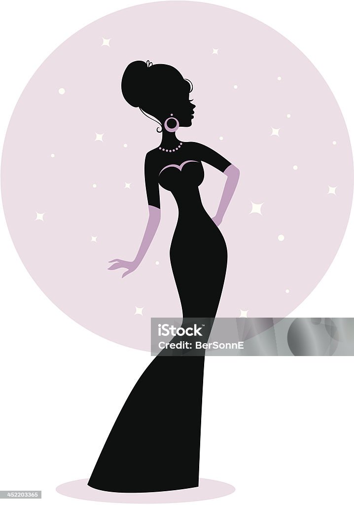 Silhueta de mulher no vestido - Royalty-free Abstrato arte vetorial