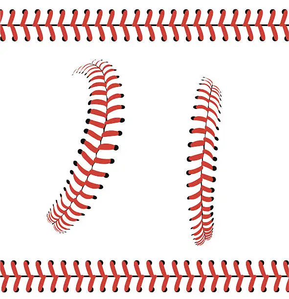 Vector illustration of Baseball Stitches or Laces - Graphic Pattern