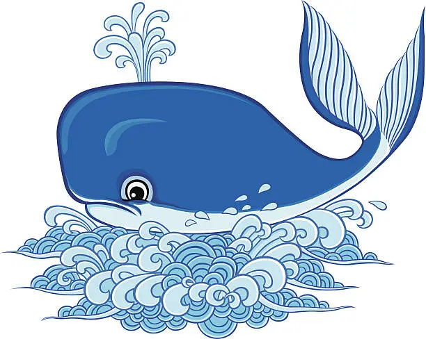 Vector illustration of Whale