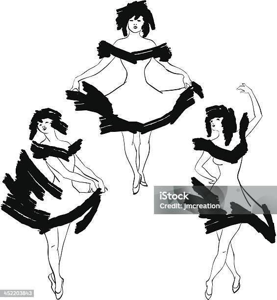 Ballerina Di Cabaret Vettoriale Silhouette Set - Immagini vettoriali stock e altre immagini di Adulto - Adulto, Ballerina - Ballerino, Bizzarro