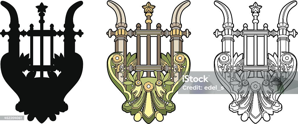 Symbolique lyre - clipart vectoriel de Créativité libre de droits