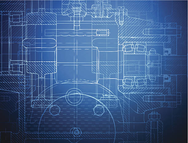 projekt z redukcji biegu - machine part gear industry construction machinery stock illustrations