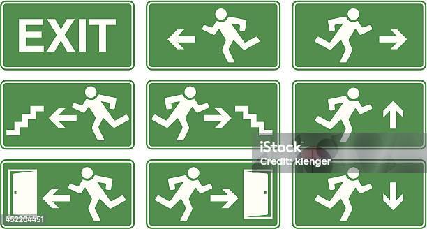 Exit Stock Illustration - Download Image Now - Exit Sign, Leaving, Emergency Exit