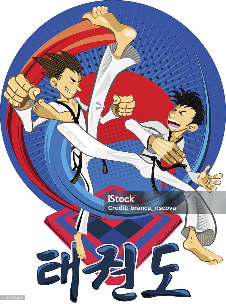 Taekwondo Tae Kwon Do Korean Martial Art - 免版稅跆拳道圖庫向量圖形