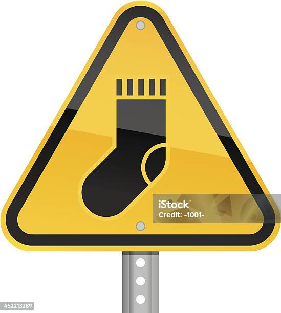 Christmas Sock Black Pictogram Warndreieck Gelbe Schild Stock Vektor Art und mehr Bilder von Bolzen