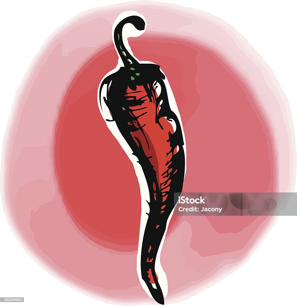 Rojo guindilla caliente - arte vectorial de Alimento libre de derechos