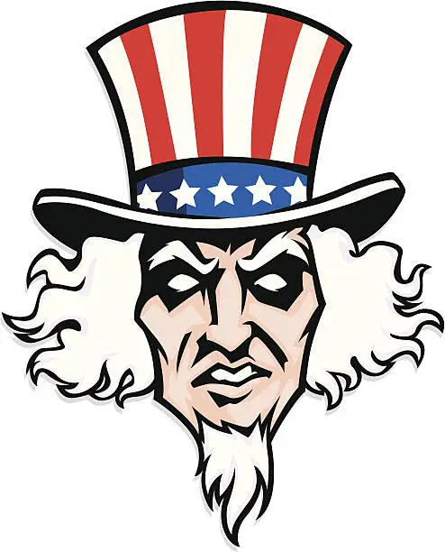 Vector illustration of evil uncle sam