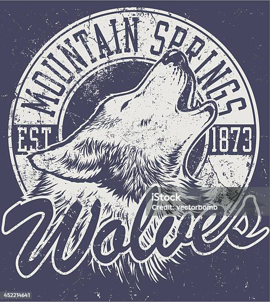 Retro Wolf Mascot Design Stock Illustration - Download Image Now - Wolf, Howling, Old-fashioned