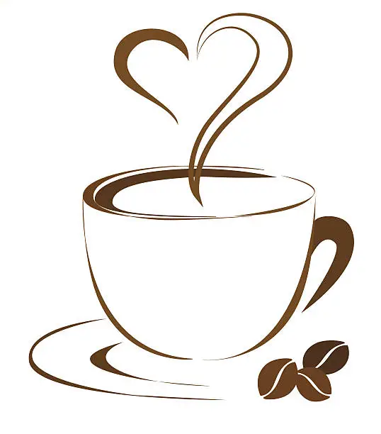 Vector illustration of Coffee heart