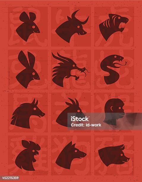 Chinese Horoscope Signs Stock Illustration - Download Image Now - Dragon, Rooster, Tiger