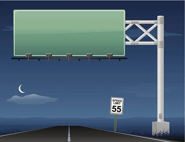 Vector illustration of Highway at Night