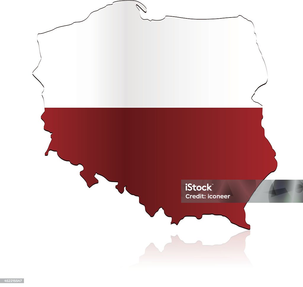 Poland flag map A flag map of Poland on a white background. Hires JPEG (5000 x 5000 pixels) and EPS10 file included. Blank stock vector