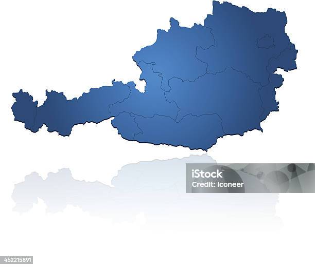 Ilustración de Austria Mapa Azul y más Vectores Libres de Derechos de Austria - Austria, Mapa, Azul