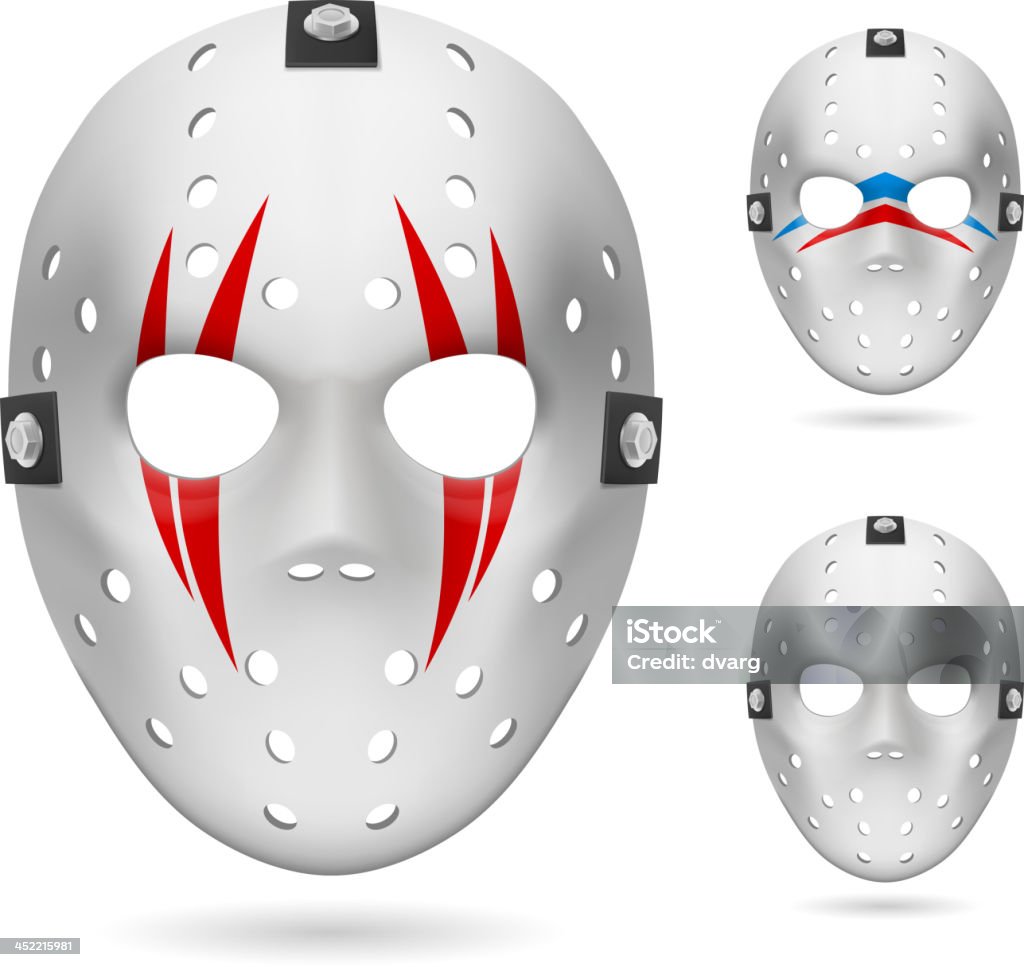 Hockey mask Hockey mask. Illustration on white background for design. Contains transparent objects used for shadows drawing. EPS10 Face Guard - Sport stock vector