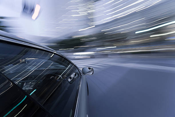 istock The car moves at great speed 452216087