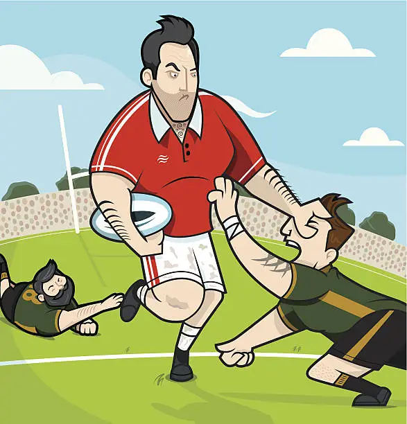 Vector illustration of Rugby Match