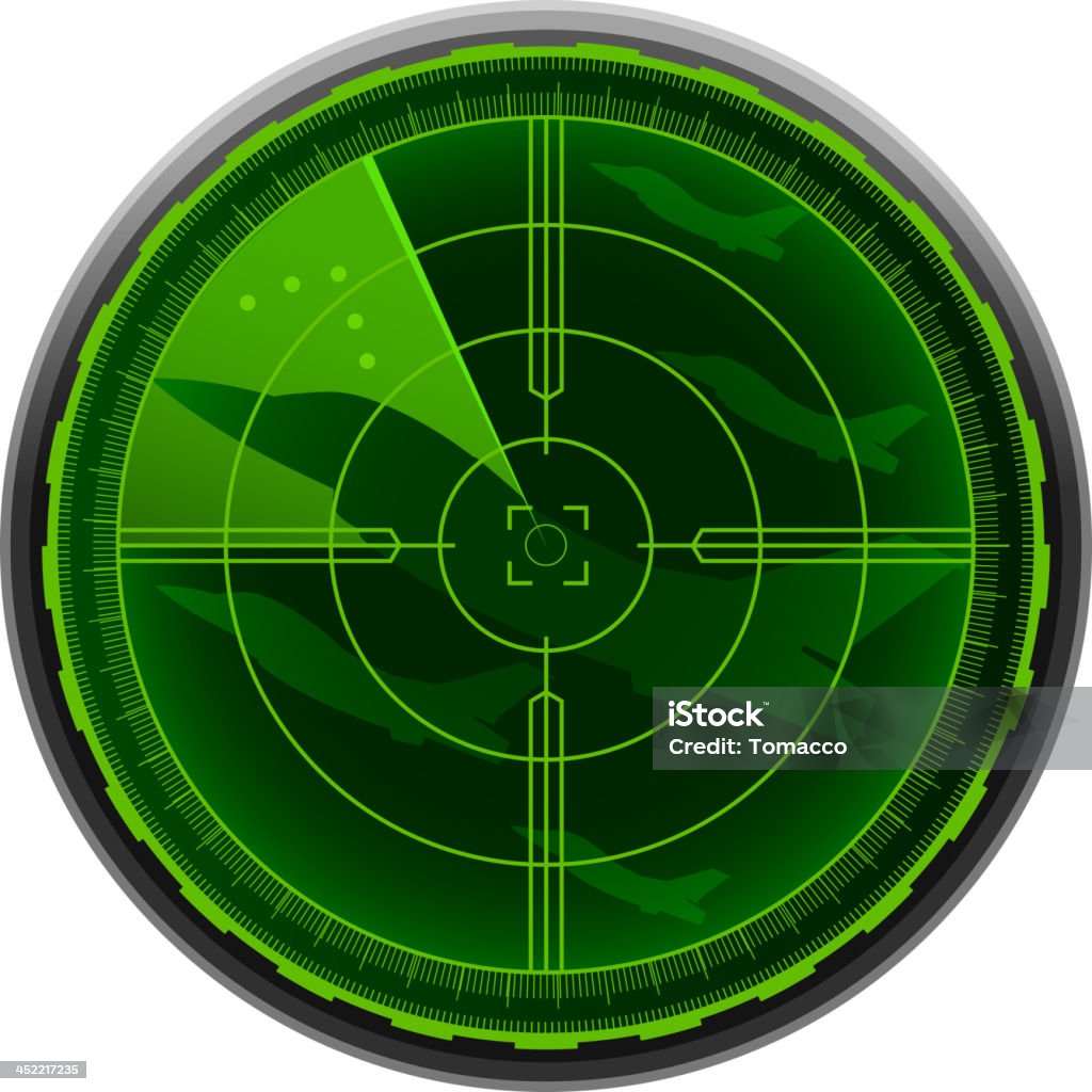 Самолет борьбе с радар экран - Векторная графика Без людей роялти-фри