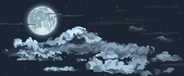 Vector illustration of Night sky