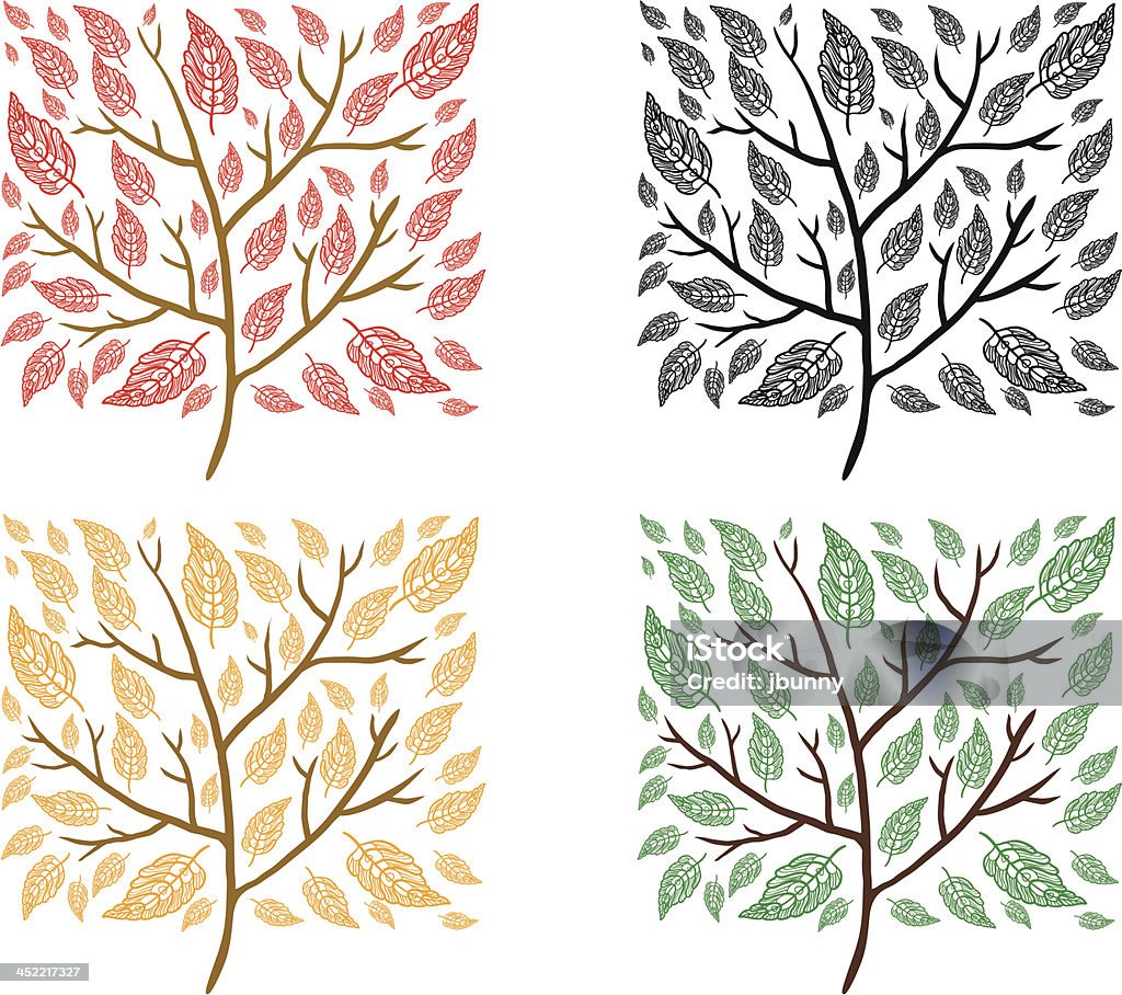 Square Trees Stock Illustration - Download Image Now - Season, Abstract ...
