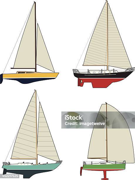 Ilustración de Coloridos Yates y más Vectores Libres de Derechos de Casco - Parte del barco - Casco - Parte del barco, Colorido, Embarcación marina