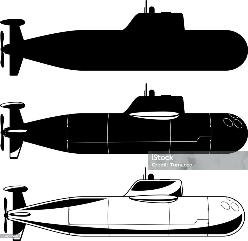 Submarino guerra ícones - Royalty-free Submarino - Veículo Aquático arte vetorial