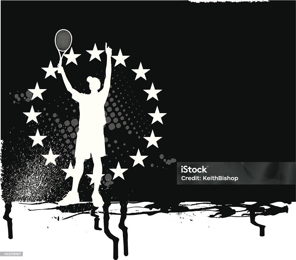 Tennis Victory All-Star Background Grunge style background illustration of a male Tennis Victory All-Star Background. Check out my "Tennis Sport Vector" light box for more. All Star - Sportsperson stock vector