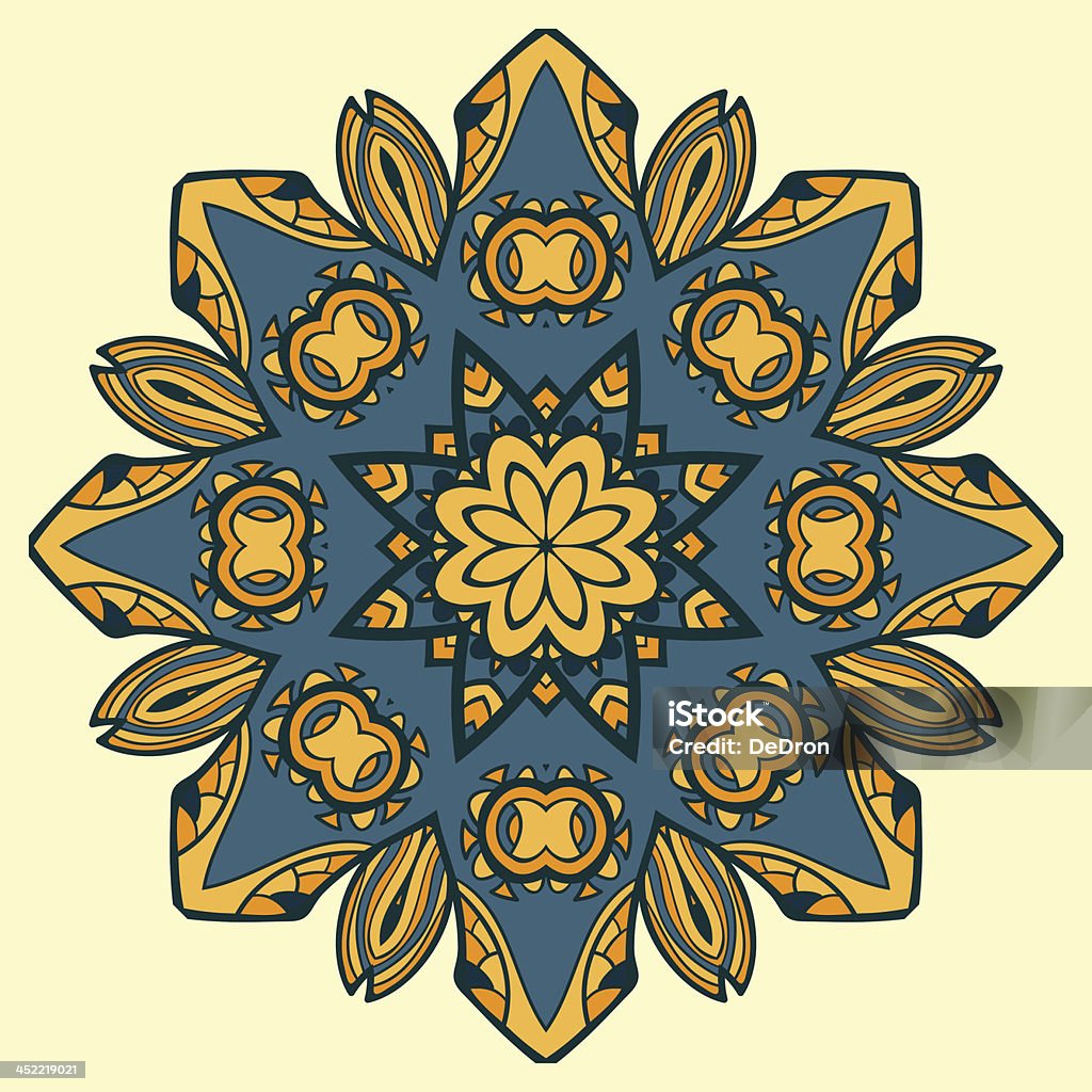 Emblema de círculo, ornamental de renda - Royalty-free Abstrato arte vetorial