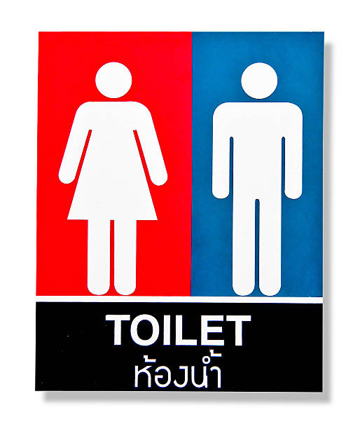 The Sign of restroom for men and women stock photo