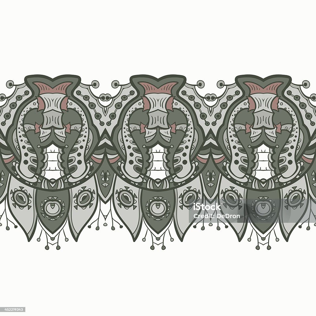 Étnica horizontal sem costura padrão. Emblema de índio - Royalty-free Abstrato arte vetorial