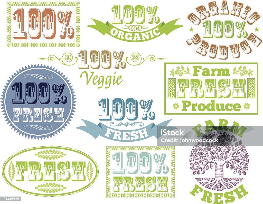 Étiquettes de produits - clipart vectoriel de Agriculture libre de droits