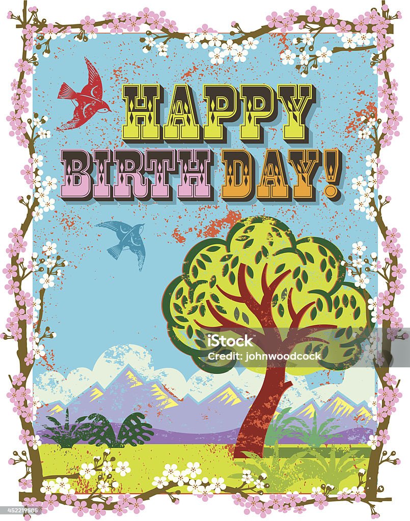 Cartolina di buon compleanno - arte vettoriale royalty-free di Compleanno