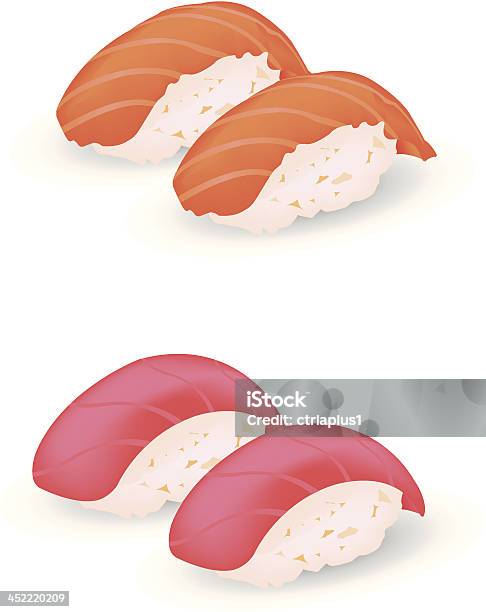 Łososia I Tuńczyka Błękitnopłetwego Sushi - Stockowe grafiki wektorowe i więcej obrazów Akwarium kula - Akwarium kula, Azjaci, Cebulka dymka