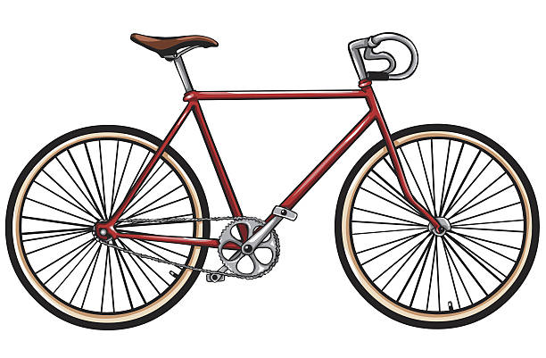 vektor roten fahrrad - fahrradrahmen stock-grafiken, -clipart, -cartoons und -symbole
