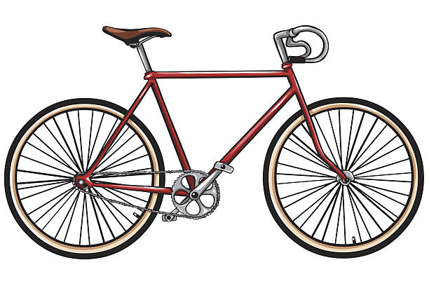 ilustraciones, imágenes clip art, dibujos animados e iconos de stock de vector rojo bicicleta - bicycle frame