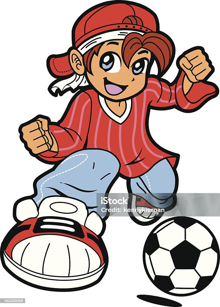 Anime Manga-Soccer Player - Lizenzfrei Auge Vektorgrafik